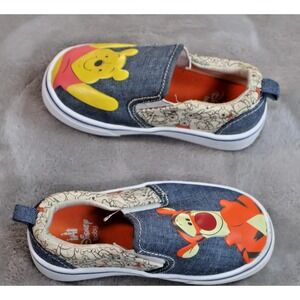 Disney Baby Winnie The Pooh Tigger Shoes Toddler Size 6 Denim Slip On Casual